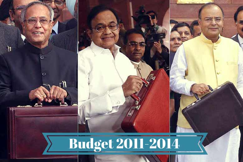  A look at the major budgets presented by FMs Pranab Mukherjee, P Chidambaram and Arun Jaitley.